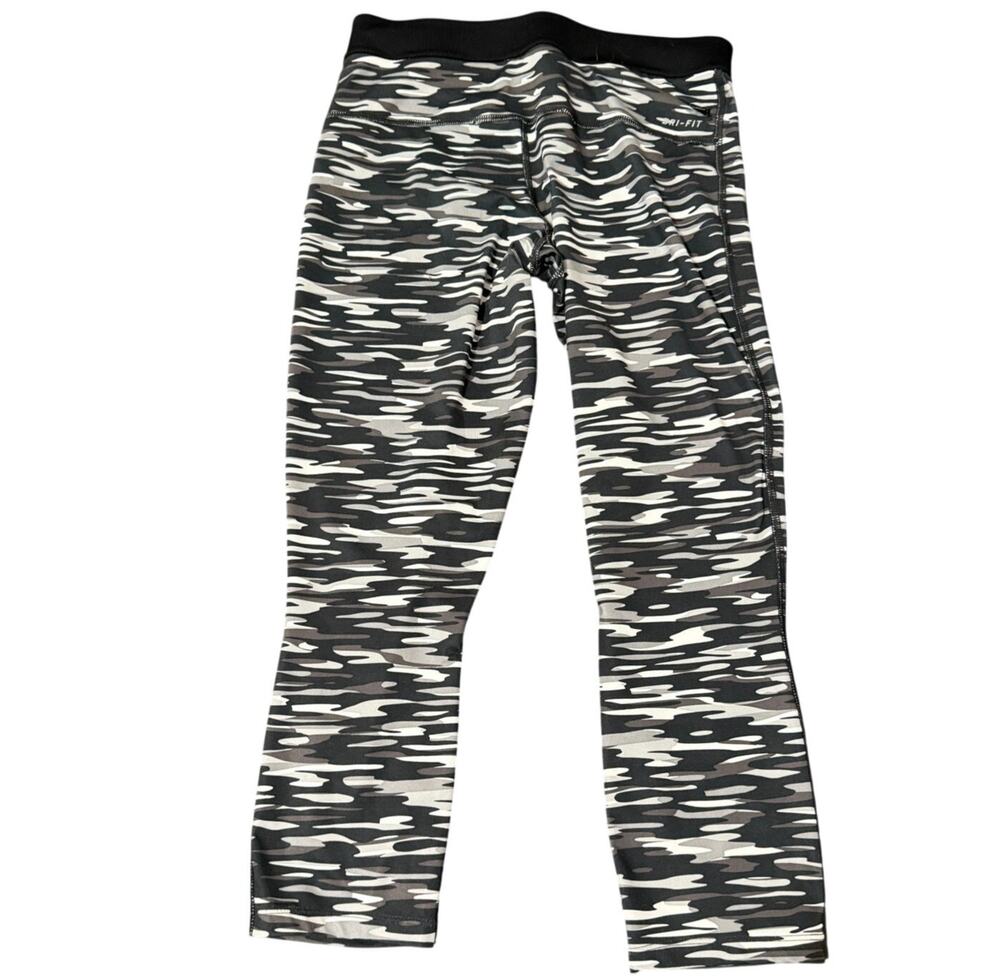 Nike Dri-Fit Black & Gray Como Print Leggings, size S